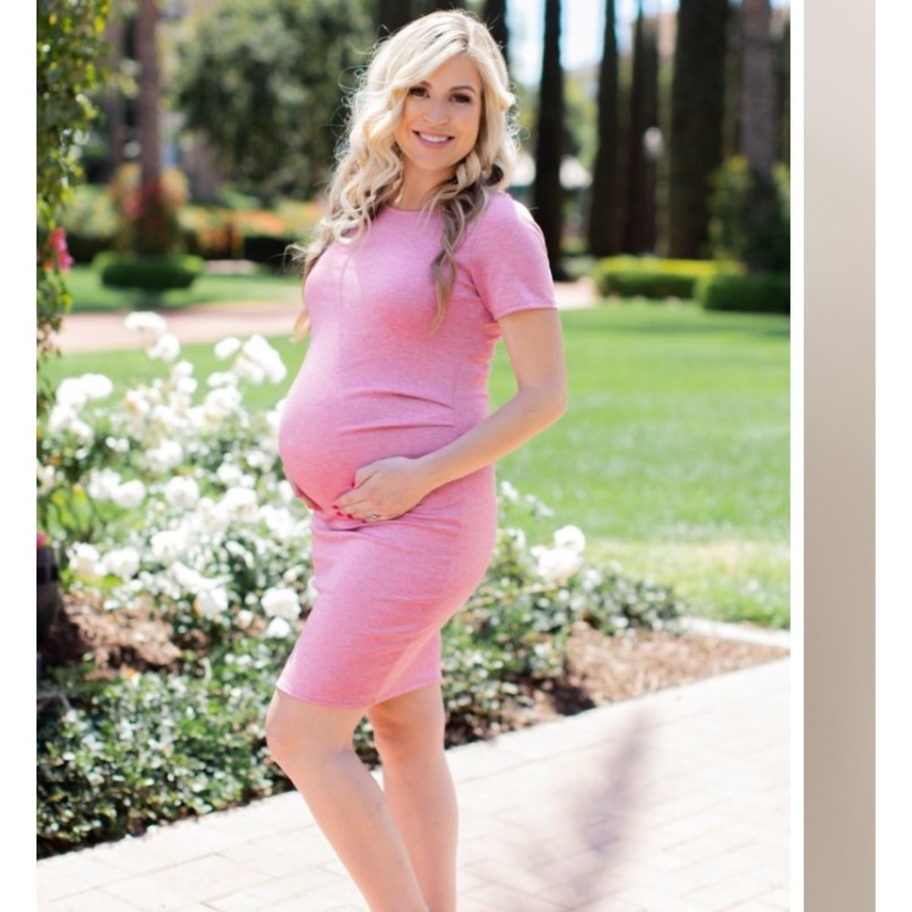 Pink blush maternity dress